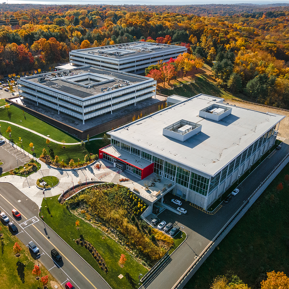 Aerial view of the Sacred Heart University West Campus