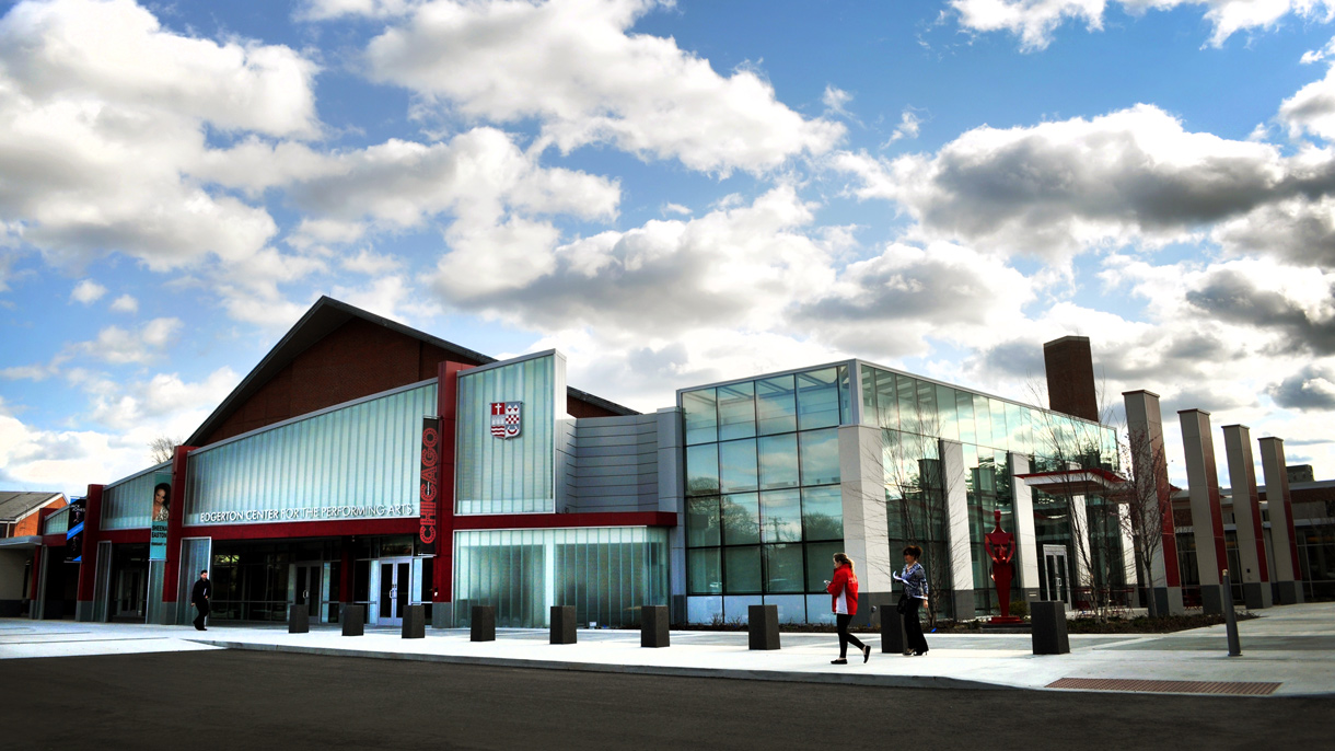 Outside of the Edgerton Center for the Performing Arts