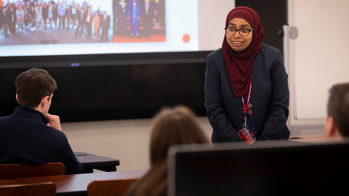 Mahfuja Malik teaching