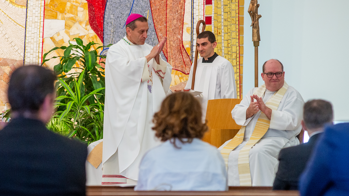Most Reverend Frank J. Caggiano, Bishop, Diocese of Bridgeport presides over Mass