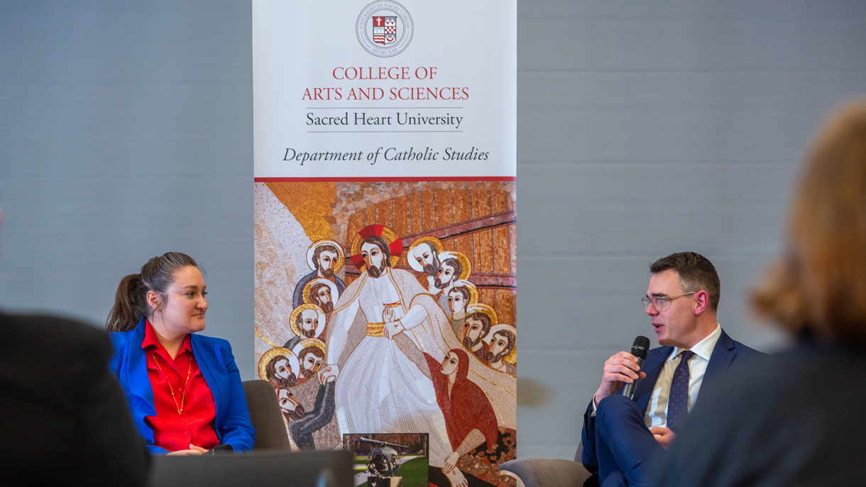 Michael O'Loughlin speaking to audience