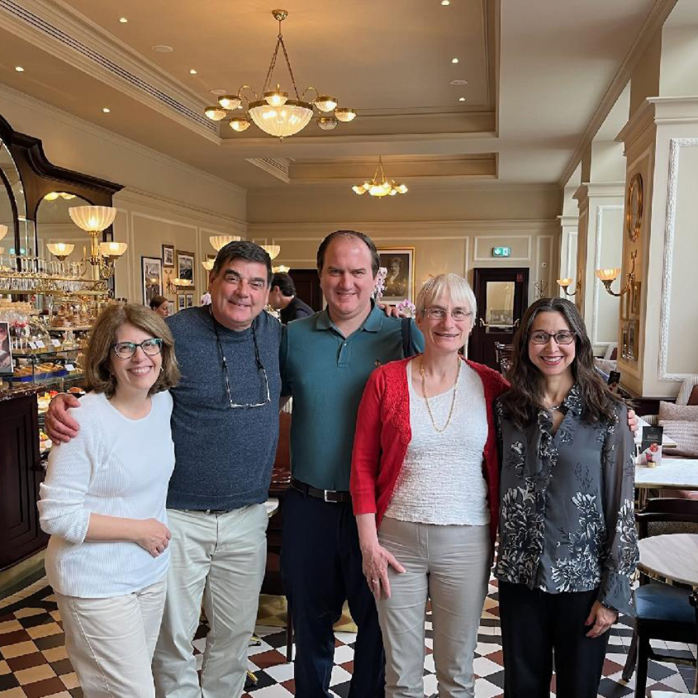 Michael Sean Winters with presenters at Cafe Bristol