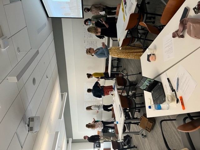 Faculty peer coaching participants sharing their learning as a Community of Practice in May of 2022.