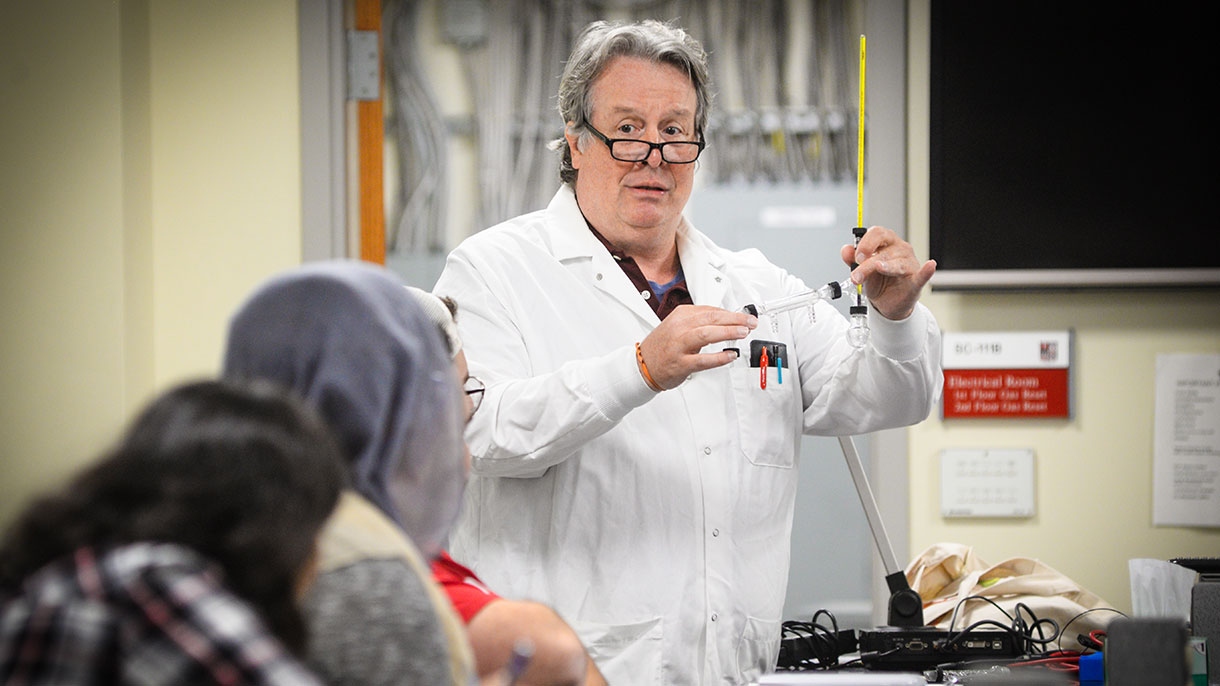 chemistry professor teaching class