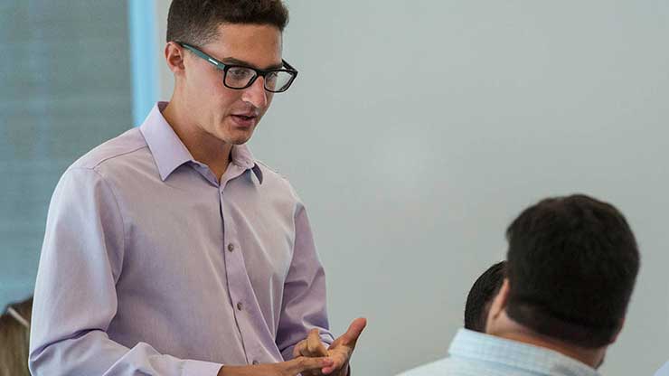 Accounting students working