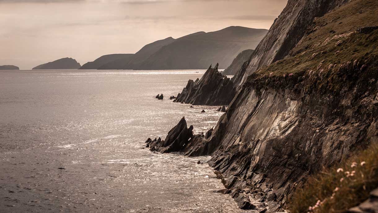 Water and cliffs