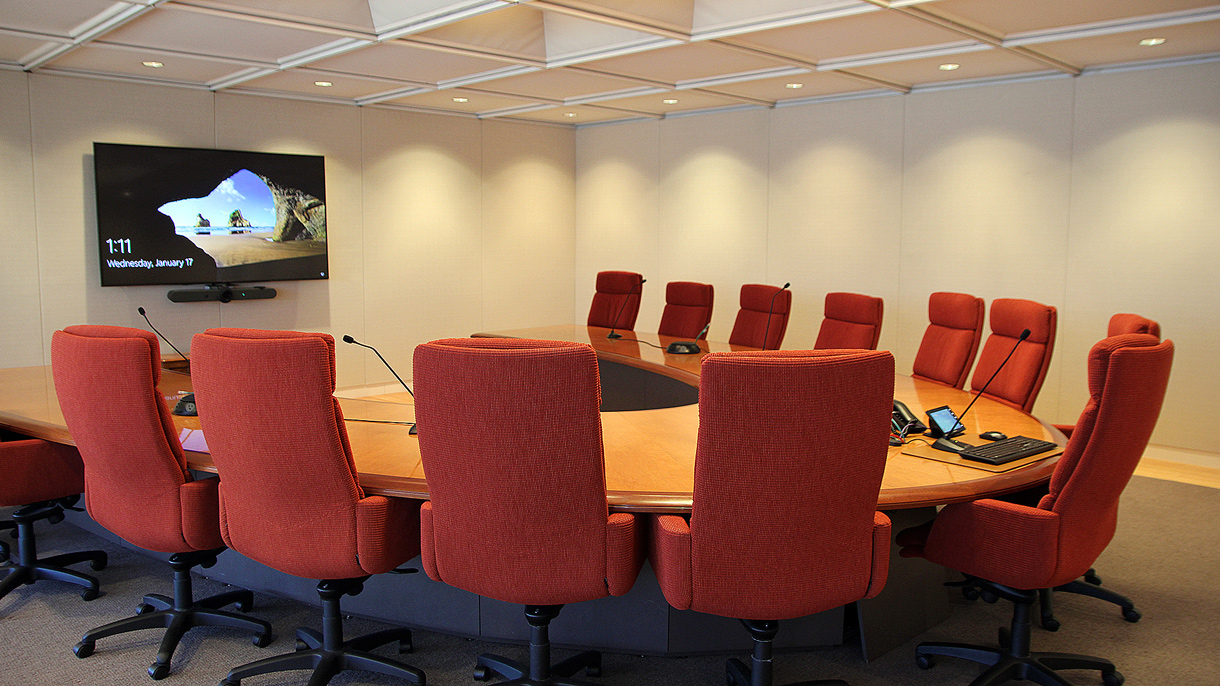 Conference room table and chairs