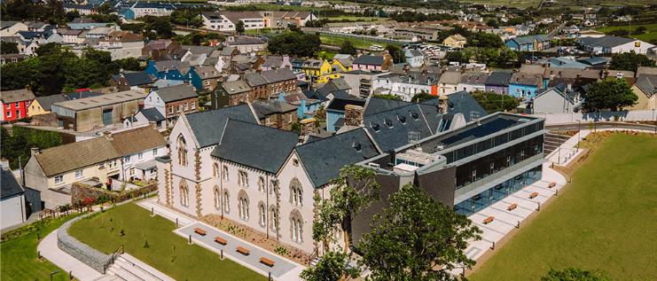 aerial view of the Sacred Heart University campus in Dingle Ireland