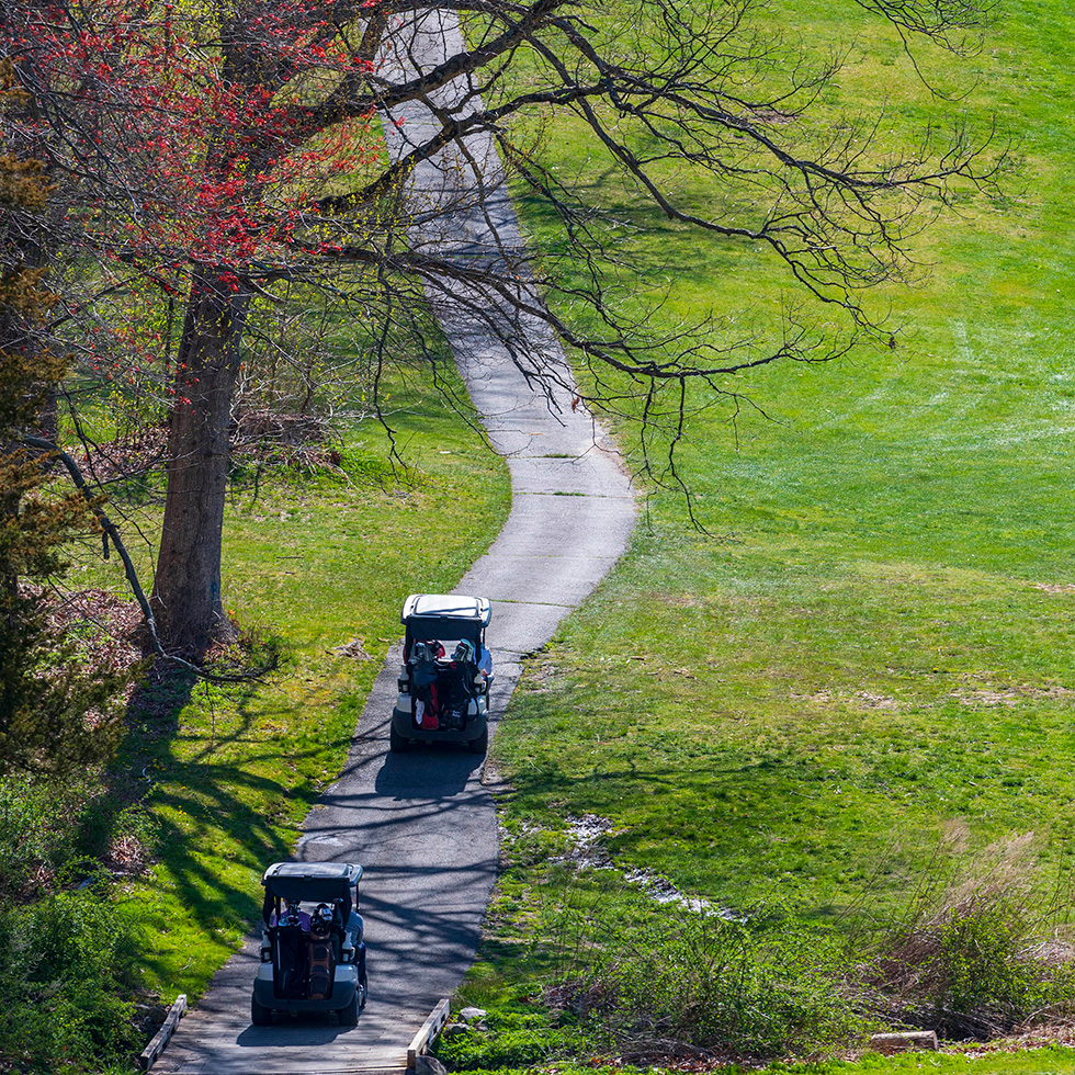 A beautiful day for golf at the Fairchild Wheeler Golf Course.