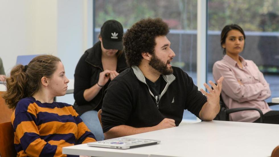 Students in class talking
