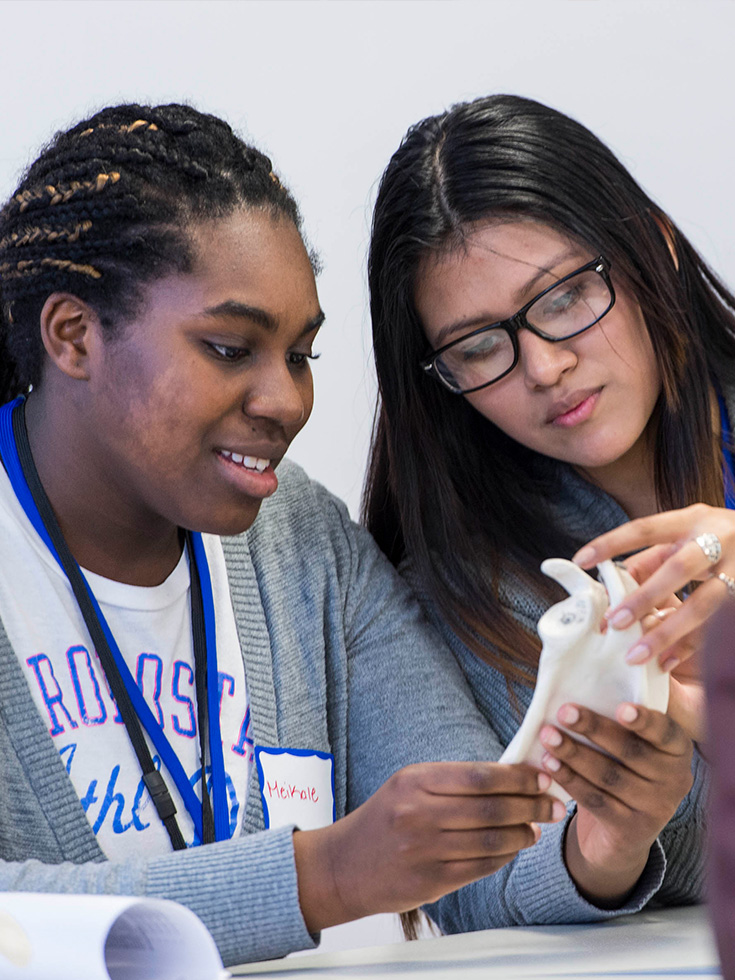 two high school students in class