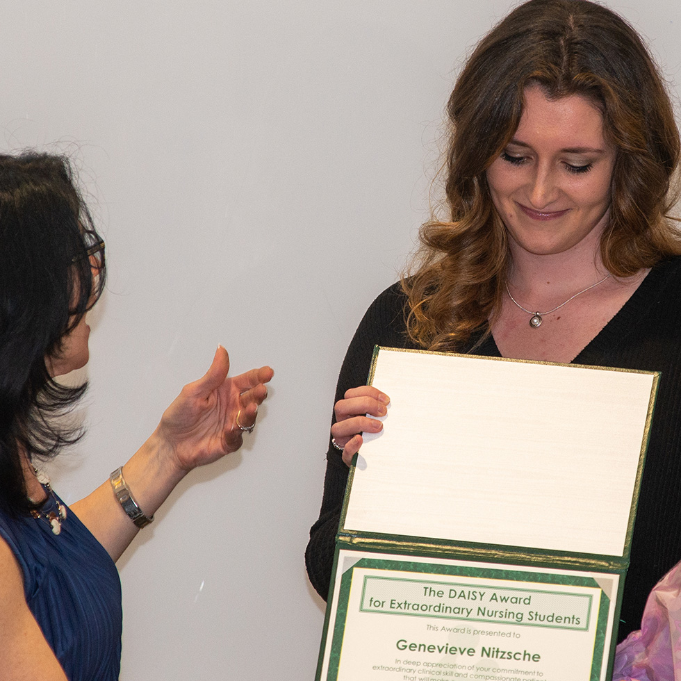 Left to right – Professor Gina Reitmeyer, Genevieve Nitzsche '22