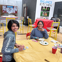Students working on crafts