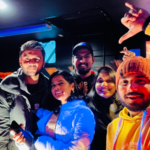 Students playing laser tag
