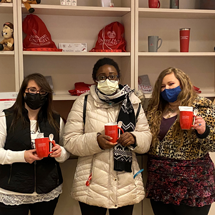 Students with hot chocolate