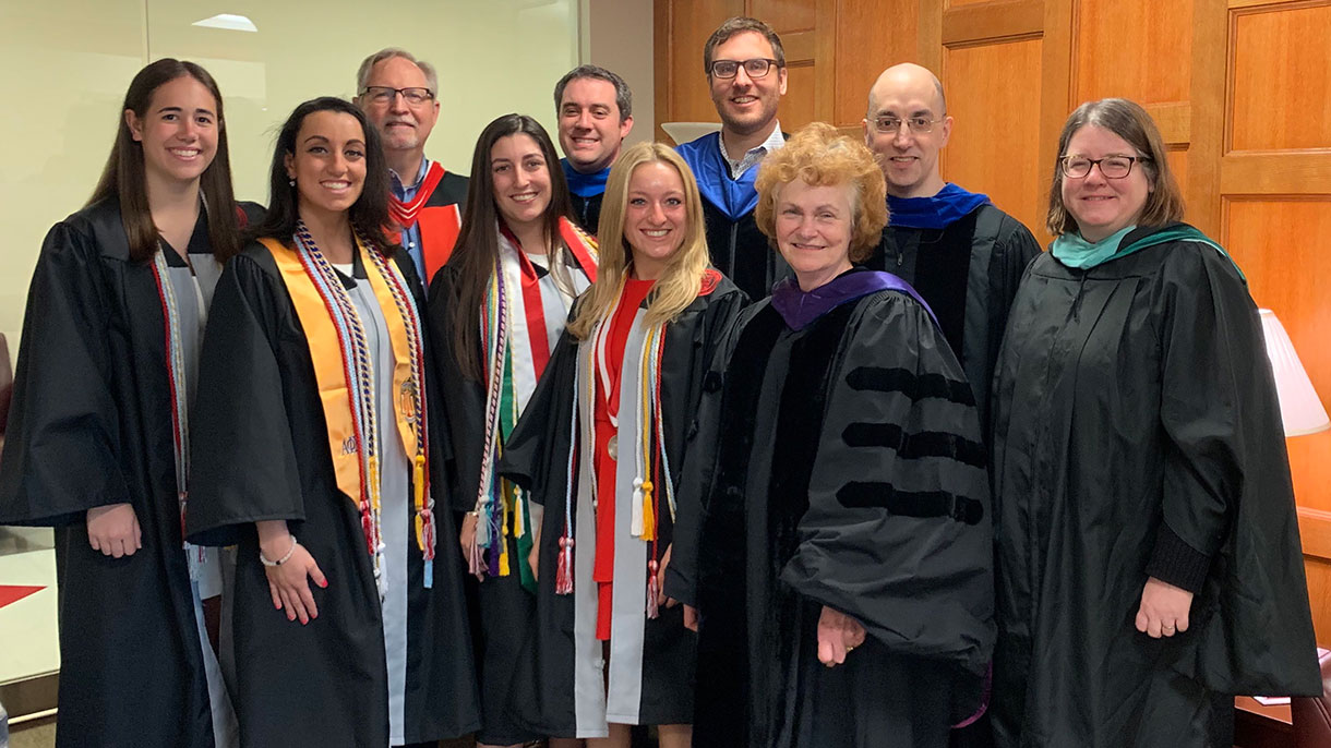 group of history students at graduation