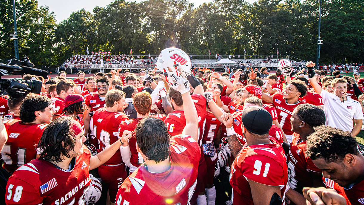 football team celebrating