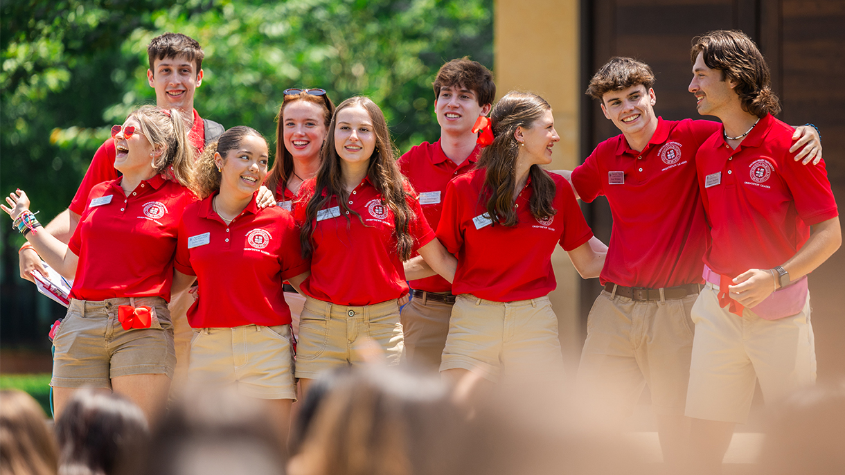 SHU orientation leaders having fun at an event