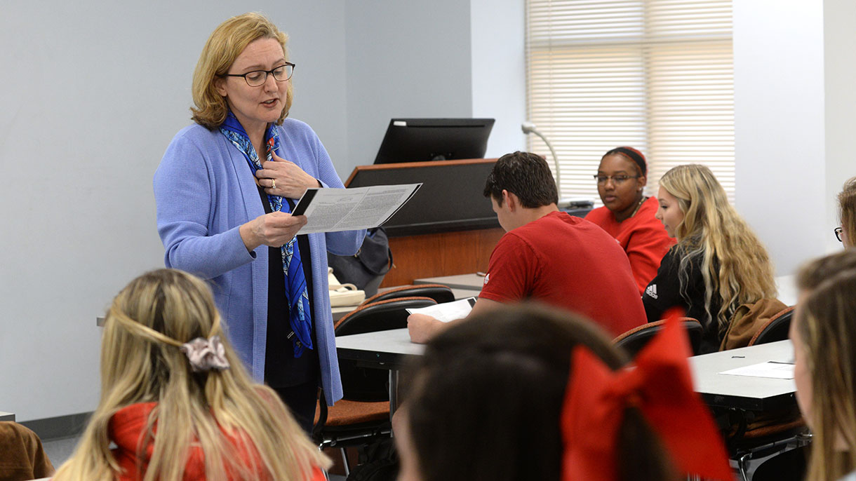 Professor speaking to a class