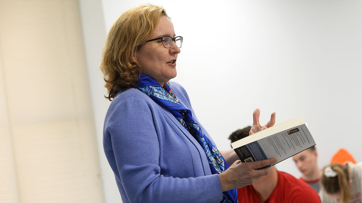 Professor teaching a class
