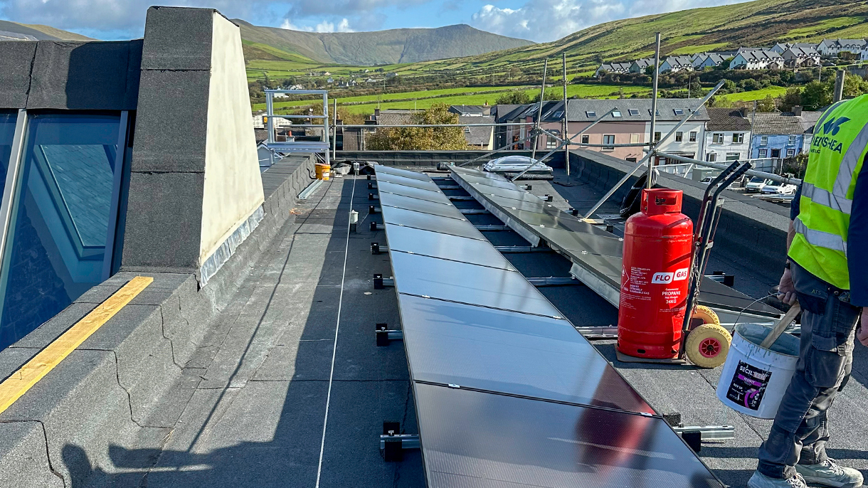 solar panels on a building