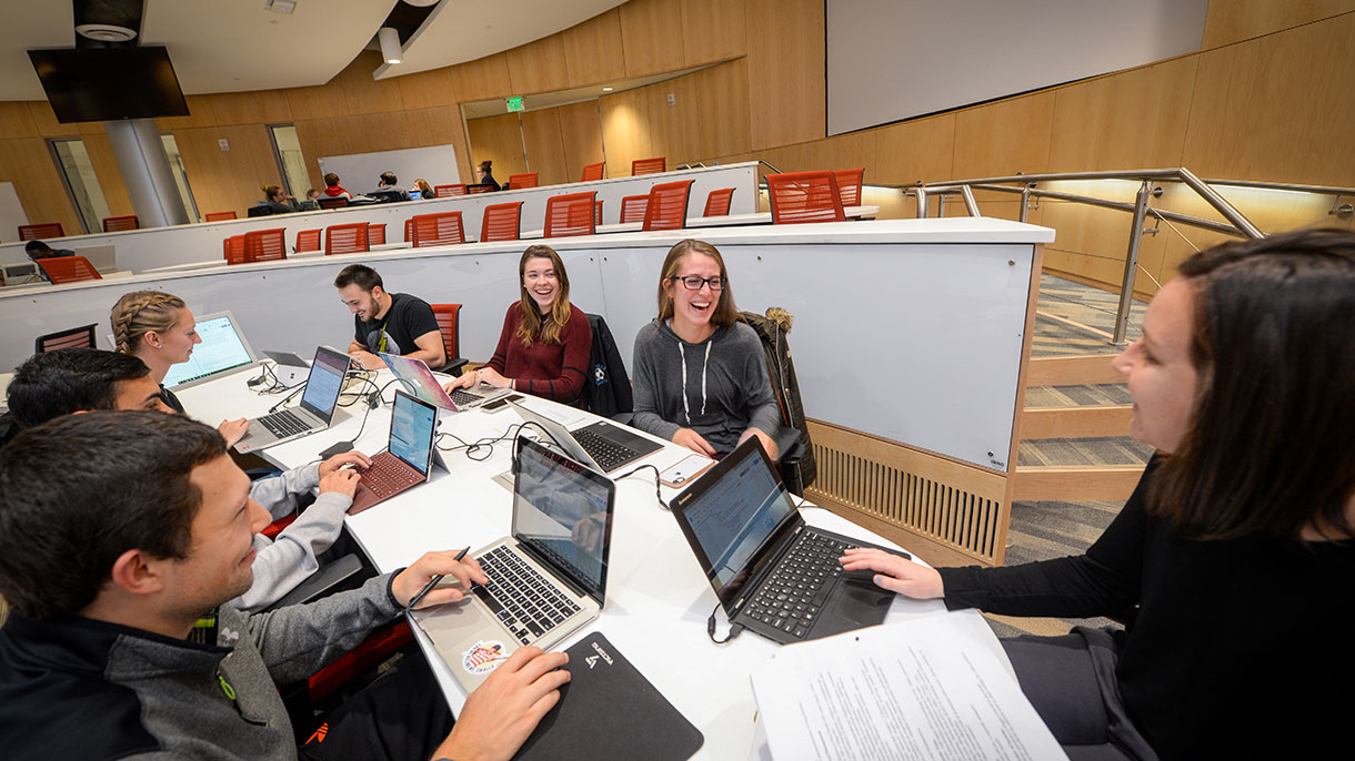 students in the learning lecture hall
