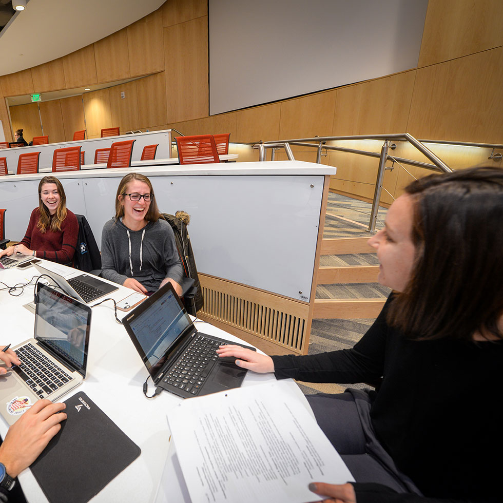 students in the learning lecture hall