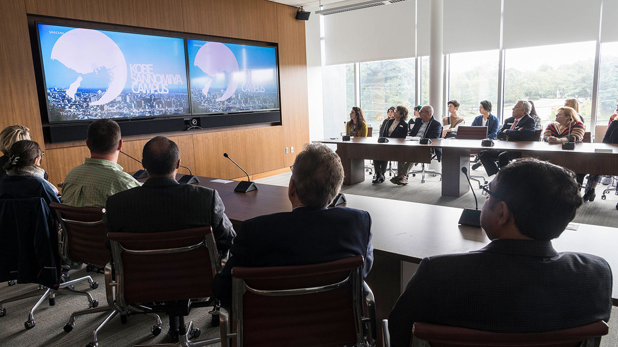 group of people in a conference room