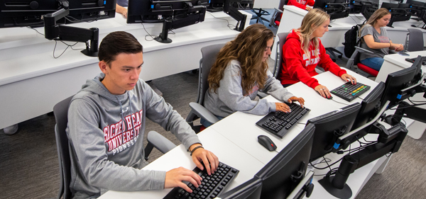 Students on computers