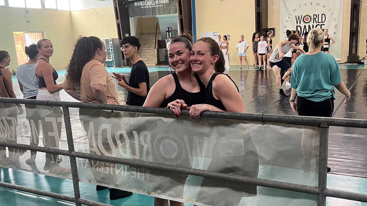 Two dancers at practice