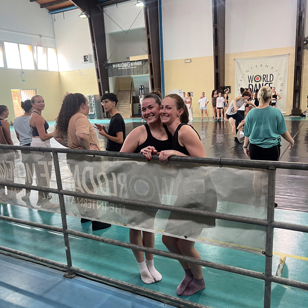 Two dancers at practice