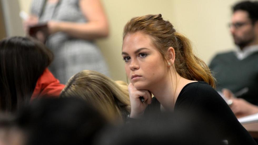 Student listening in class