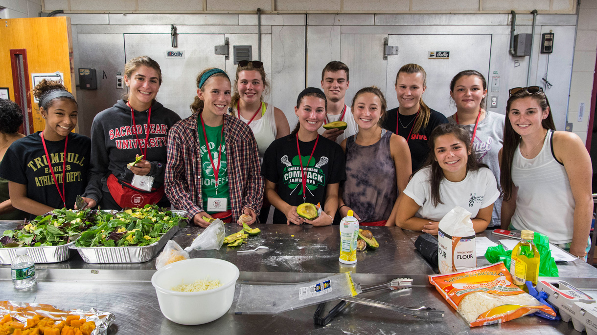 Group of students in kitchen