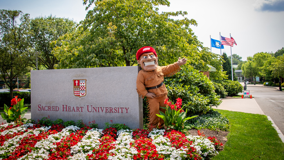 Big Red welcoming you to campus