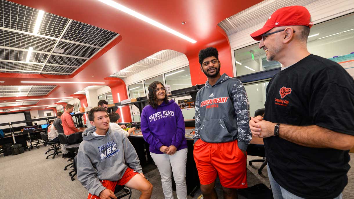 Students in AI Lab with Professor
