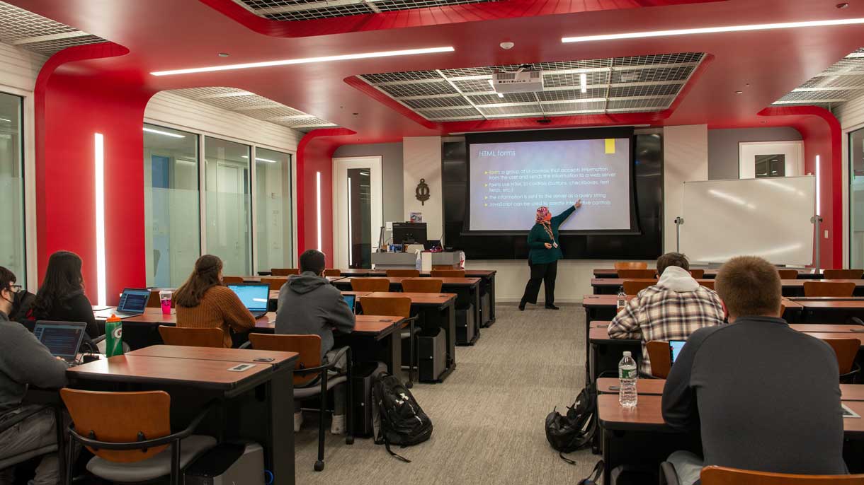 A cybersecurity class is taught in the AI lab.