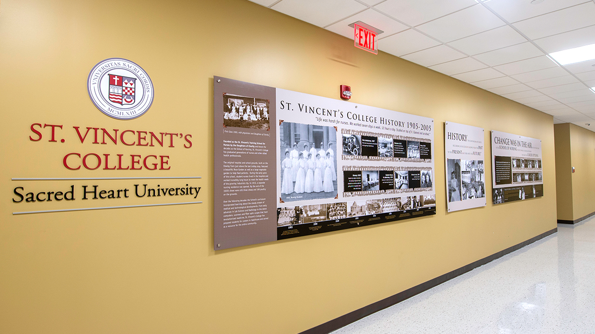 St. Vincent's College wall of history