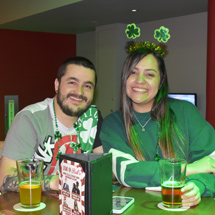 Students in Reds dressed for St. Patricks Day
