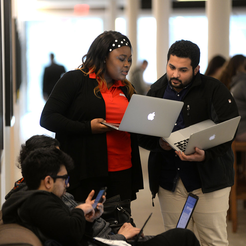 SHU students in the Martire Center
