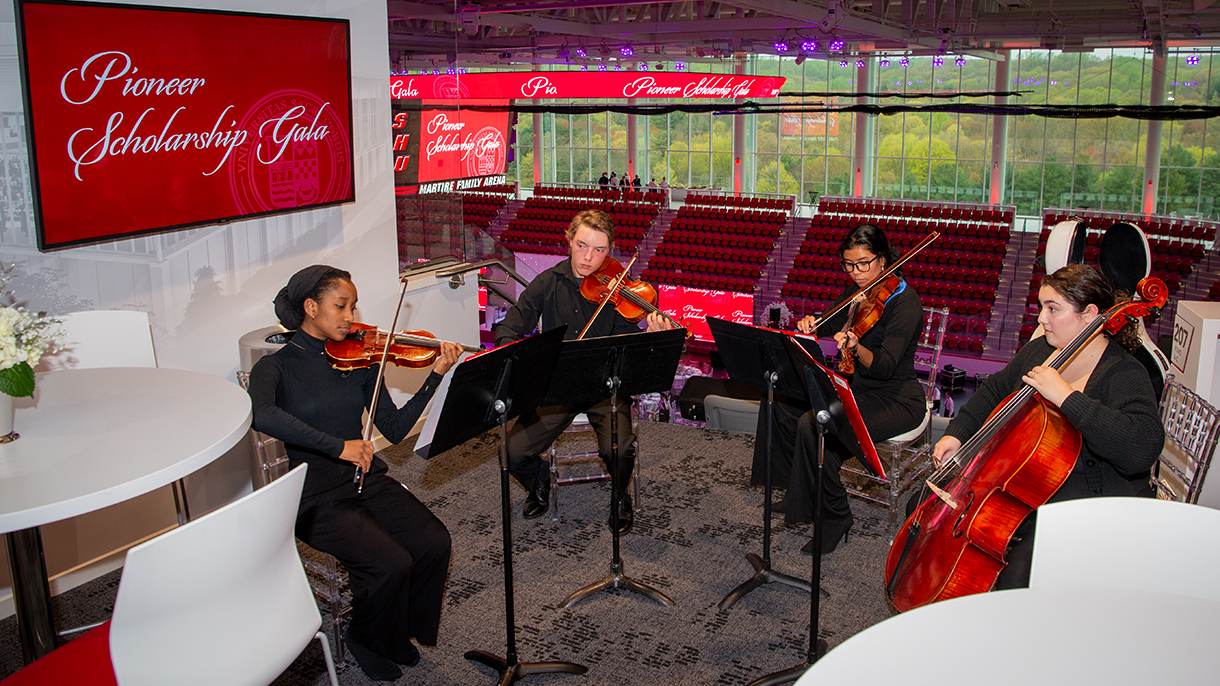 A student string ensemble performing