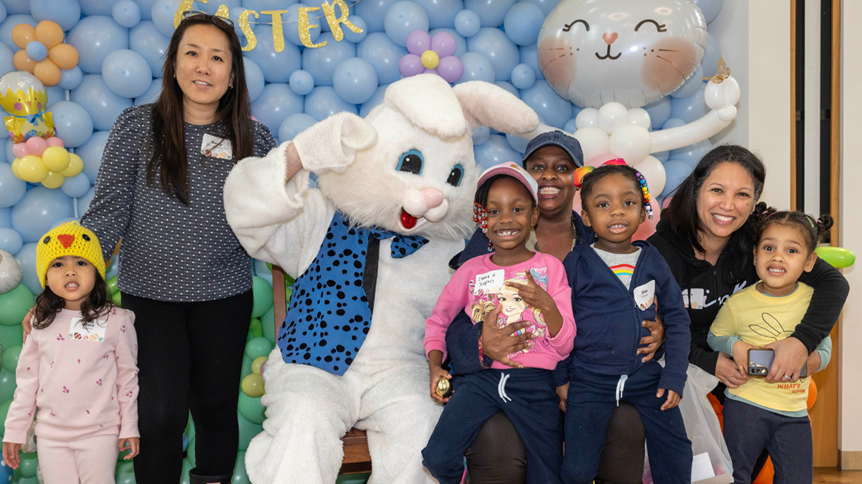 Family with Easter Bunny