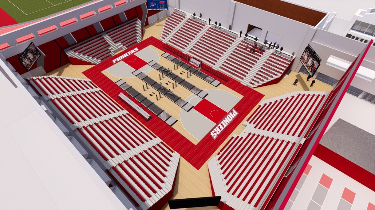 Rendering of fencing in Pitt Center