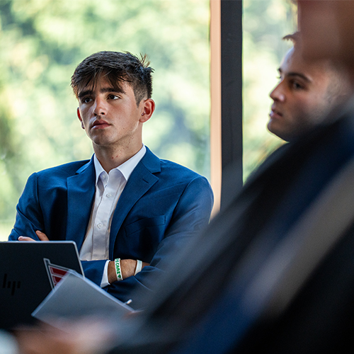 two people in a business class