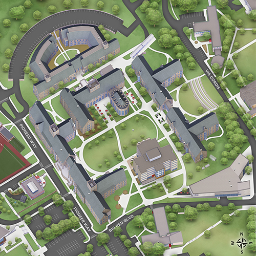 aerial map of sacred heart university