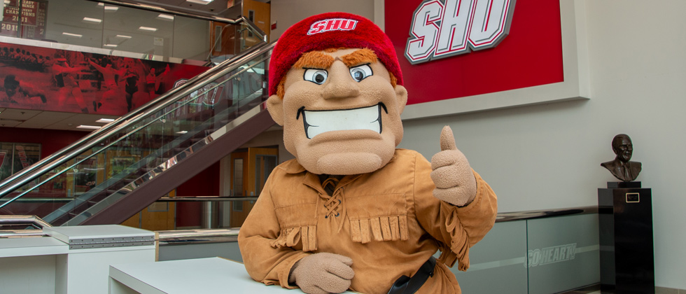 Big Red in the Pitt Center