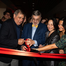 SHU administration cutting ribbon for opening ceremony
