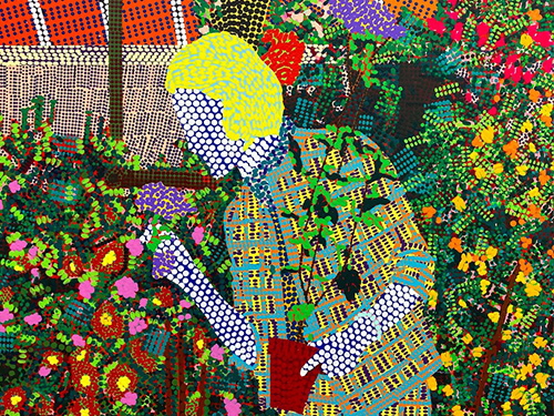 Artwork of person with plants