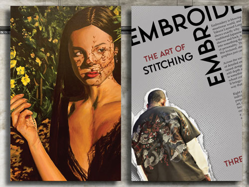 Artwork by students in the exhibition