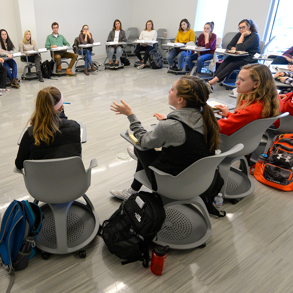 group discussion in a classroom