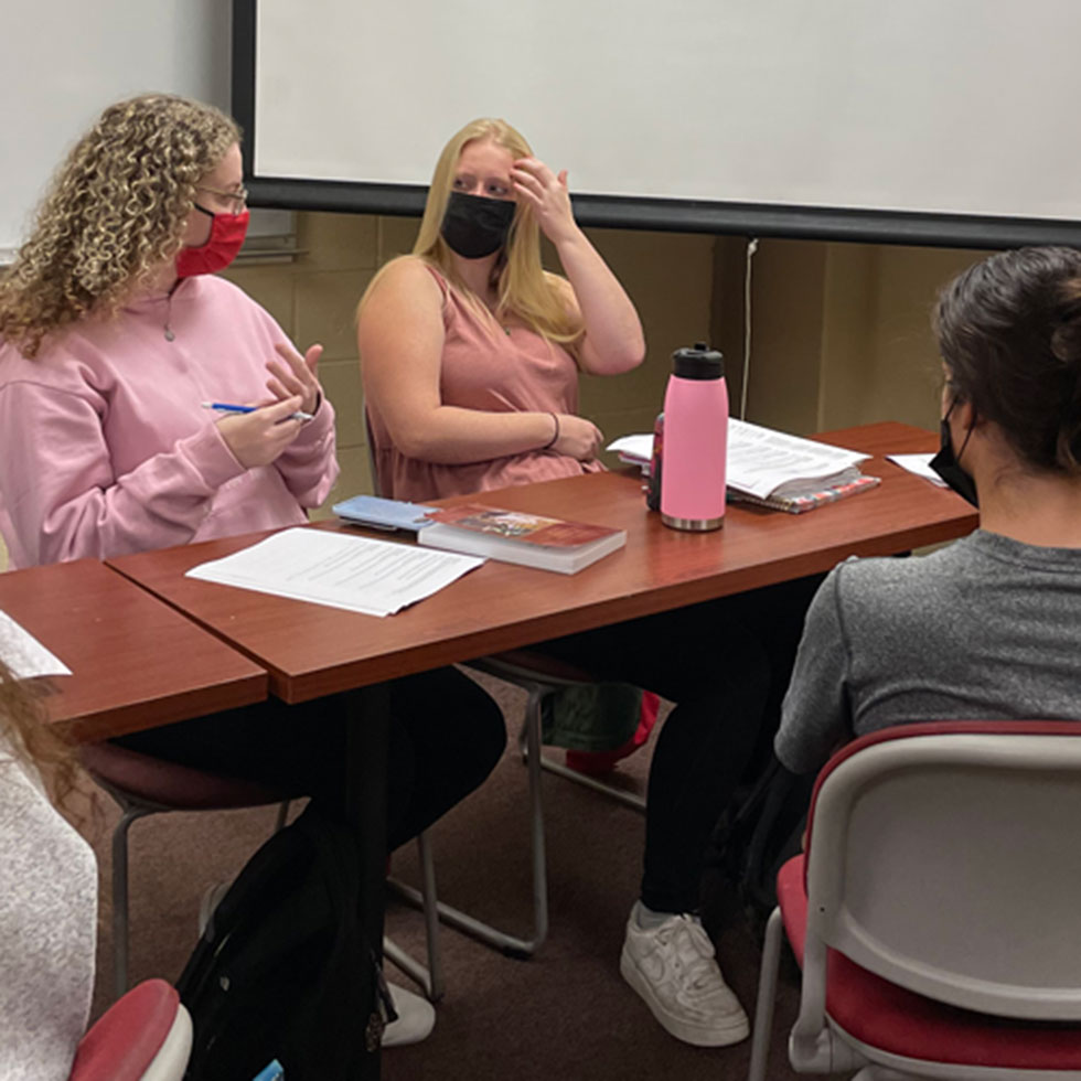 Students in a CIT engaged in seminar discussion